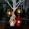 Świąteczne dekoracje latarnia przenośna wiszące rocznika retro led lampion wakacje festiwal xmas salowy światła dekoracji