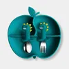 Vaisselle pour bébé Compartiment Ventouse Assiette Vaisselle en silicone Enfants Distribuant des ustensiles pour enfants Bol d'alimentation sectionnel Repas Tra G1221