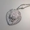 Collana ghiacciata Bling Micro pavimenta zirconi cubici Ciondolo testa di leone per uomo Donna Regali Gioielli hip-hop di lusso T2008217805778