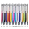 2 i 1 stylus Touch Pen Luxury Diamond Capacitve Screen Pennor för iPhone 6 7 8 x Samsung Tablet PC