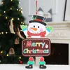 Julprydnader Paper Board Dörrfönster Hängande Hängsmycke Välkommen God Julkort Xmas Dekoratorier Santa Claus Snowman YG870