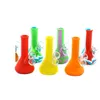 Novo pequeno inquebrável pequeno beaker bong 128mm68mm tubos de água de silicone fumar bog tubos tubos de tubos de tubulação com tigela de vidro fumar tabaco