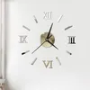 3D Originality Wall Clock Multicolour Roman Numerals Mirror Stereoscopic Paste DIY Home Decor Clocks Modern Style New Arrival 6yya F2