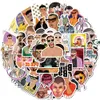 50pcs cantante Bad Bunny Stickers Guitar Impermeabile Graffiti Adesivi auto Laptop Motor Motor Skateboard Bagagli Decalcomanie Giocattolo classico