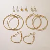 Hoop Huggie Daxi Bohemian Big Gold Hoppörhängen för kvinnor Trendiga pärlörhängen Hoops Fashion Korean Acrylic Earings Set Jewelry 20211