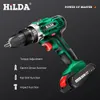 HILDA Electric Drill Cordless Screwdriver Lithium Battery Two-speed Mini Drill Cordless Screwdriver Power Tools 201225