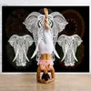 Tapisserie d'éléphant Galaxy Starry Indian Mandala Tenture murale Rétro Hippie Tissu Boho Home Decor Tissu Y200324