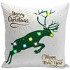 Christmas LED Pillow Case 45 * 45 CM Pluszowa pokrywa Domowa Sofa Dekoracyjne Rzut Poszewka Zapalona Kreatywna Poduszka Pokrywa