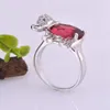 Обручальные кольца 925 Серебряное кольцо Циркон сверкающий красный / синий / фиолетовый модный ювелирные изделия Anillo de Plata Gemstone кольца