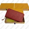 Wholesale Fashion Luxury Designer wallets Long style Single Zipper ORGANIZER Men Women Leather Wallet Lady purse card holder 60017 With Box and dust bags