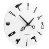Barber Wall Clock Barber Equiment Tools Wall Clock Modern Design Shop Business Sign Watch Beauty Hair Salon303F4080044