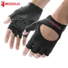 Boodun Sports Female Gym Weight Lifting Gloves Women Body Building Leather Fitness Yoga Gloves Mitten Girls PU&Lycra Breathable Q0109