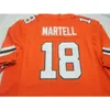2324 Lady and Youth Mmiami Hurricanes＃18 Tate Martell Orange Whit Real Full Embroidery JerseyサイズS-4XLまたはカスタムすべての名前または番号