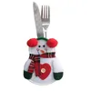 Dekoracje świąteczne Nóż Kuchenny Fork Cutlery Zestaw Spódnicy Spodnie Santa Claus Natal Naczynia Uchwyt Torba Party Xmas Noel Nowy Rok