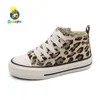 babaya crianças sapatos de lona menina sapatos casuais moda tênis respirável 2019 outono novo padrão leopardo impressão sapatos infantis lj201027