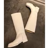 Vente chaude-bottes en cuir véritable livraison gratuite femmes bottes longues mode femmes chaussures qualité dames Knight Boot à talons bas hiver 2019
