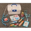 Children Pretend Play Doctor Toys Kids Wooden Medical Kit Simulation Medicine Chest Set for Kids Interest Development Kits LJ201012879531