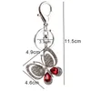 Keychains Crystal Butterfly Keychain Glittering Full Rhinestone Alloy Key Chain For Women Girl Car Bag Accessories Fashion Ring Miri22