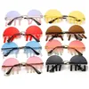 Hot Vrouwen Mannen RICHTLOCHTE ZONNEBLIERS Semikirkel Tassel Design Zonnebril Grappige Goggles Maskerade Punk Brillen Ornamenta A ++ 7 kleuren