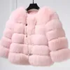 2020 Winter Girls Girls Faux Fur Coat elegante meninas de raposa e casacos casacos parka infantil roupas roupas de roupa grossa