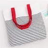 Hot Sale New Summer Women Canvas Bohemian Style Striped Shoulder Beach Bag Female Casual Tote Shopping Big Bag Messenger Bags