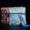 Chinese Silk Brocade Embroidered Jewelry Pouch Bag Coin Purses Xmas Gift Bag Zipper Pocket Mix Colors 2021