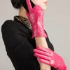 Мода осень зима Женские перчатки из натуральной кожи Перчатки трикотажные Шерсть Подкладка Теплые варежки женские партии Black Hand