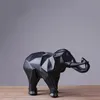 Asfull abstrakt guld elefant staty harts ornaments hem dekoration tillbehör gåva geometriska harts guld elefant skulptur t200710