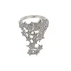 Anéis de casamento CZ ESTRELA Cluster Pequeno Dedo Elegante Impressionante Mulheres Partido Presente Jóias Cor Prata Bling Luxo Jewelry17776346