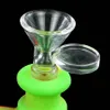 New design 7.6"hand pipes Smoking Accessories water pipe Dab rig Silicone bong portable hookah unbreakable bubbler and glass style