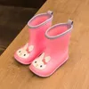 Новый ребенк дождь обувь детей ботинок лодыжки из ПВХ резиновый мальчик младенца мультфильм водяной ботинок малыш плащ девушка водонепроницаемый дождь ботинки весна lj200911