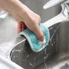 Double Sided Scouring Pad Portable Reusable Cleaning Magic Sponge Cloth Kitchen Cleaning Tools Wiper Dish Towels Kitchen Supplies VT1756