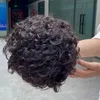 Whole Short Cut Människa För svarta Kvinnor, Brasiliansk HD Blont Hår, Virgin Pixie Curls Half Lace Wig