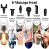 6 hoofdpercussie Hoogfrequente massagepistool Trillingen Spiertherapie Massager Ontspannende lichaamsontspanning Elektrische stimulator12856