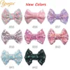 DHL gratuit 300pcs / lot 3 "Paillettes Bow sans pinces à cheveux filles solides minuscules paillettes cheveux arc pour enfants bricolage bandeaux accessoires de cheveux LJ201226