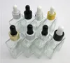 10 flacons compte-gouttes en verre carré transparent de 1 oz petit 30 ml avec pipette