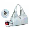 Rosa Yoga-Matte Duffel Taschen für Frauen Fitness Handtasche Mädchen Gym Sport Tragetaschen mit Schuhfach Wasserdichte Reise Aufbewahrungstasche Q0705