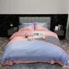 침구 세트 세련 된 대리석 인쇄 된 파란색 / 갈색 골드 추상 미술 이불 커버 지퍼 울트라 소프트 벨벳 침대 시트 베갯잇