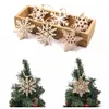 6pcslot multi-christmas neige pendants en bois ornements artisanat en bois suspendu cadeaux décorations d'arbre y201020