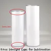 Sea DIY Sublimation tumblers 20oz Straight Cups with Lid Straw Stainless Steel White Skinny Tumbler Double Walled Insulated Vacuum Slim Water Bottles
