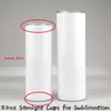 Sea DIY Sublimation Tumbler 20 Uner gerade Tassen mit Deckelstroh Edelstahl weißer dünner Becher Doppelmauerte isoliertes Vakuum schlanker Wasserflaschen