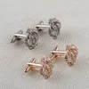 Crystal Gold Crown Cuff Links Mens Diamond CuffLinks Formal Business Shirt Suit Fashion Jewelry Will and Sandy 용 버튼