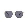 2022 Fashion Honghong Metal Hinge Kvinnors Solglasögon med Gradient Färg UV400 Lens Utomhus Vintage Gold Oculos de Sol