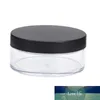 50g Vuoto Vaso cosmetico Vaso Bottiglia Polvere Sifter Contenitore per cipria in polvere con Puff sciolto Vaso da viaggio con tappo nero/bianco