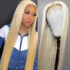 human hair lace front wigs 4 by 4 613 Straight silk Pre Plucked Natural Hairline babyhair Brazilian Malaysian hair tiffanyhair