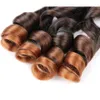 Synthétique 22 pouces Loose Wave Crochet Tresses Cheveux Ombre Spirale Boucles 75gpcs Pré-étiré Tressage Extensions de Cheveux Pour Noir Wom3879643