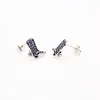 Trendy Boots Stud Earrings Antique Silver Plated Imitation Shoe Type Design Environmental Protection Material Suitable for Men And Women