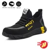 Män Andningsskydd Stål Toe Anti-Smashing Safety Shoes Light Weight Punktering Proof Safety Boots Chaussure de Securite Pour Homme Y200915