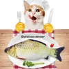 Haute qualité DHL en peluche chat simulation de jouet pour enfants poupée en forme de poisson oreiller pour animaux de compagnie mordant et fournitures pour chiens doit sauter la queue électrique