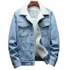 Winter Jean Jassen Mannen Warme Denim Jassen Mode Cowboy Bovenkleding Voering Dikkere Fleece Jas Zwart Blauw Plus Maat 6XL 211227